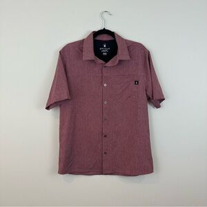 Spyder | Red Casual Button Down Shirt Short Sleeve Tech Fabric Size Medium